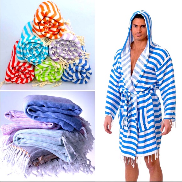 Turkish Robes for men : AUTHENTIC Turkish robes made in Turkey , cotton & bamboo - Picture 2 of 5